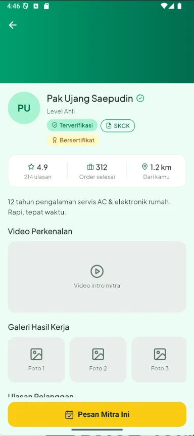 Layar 3 aplikasi Beresin